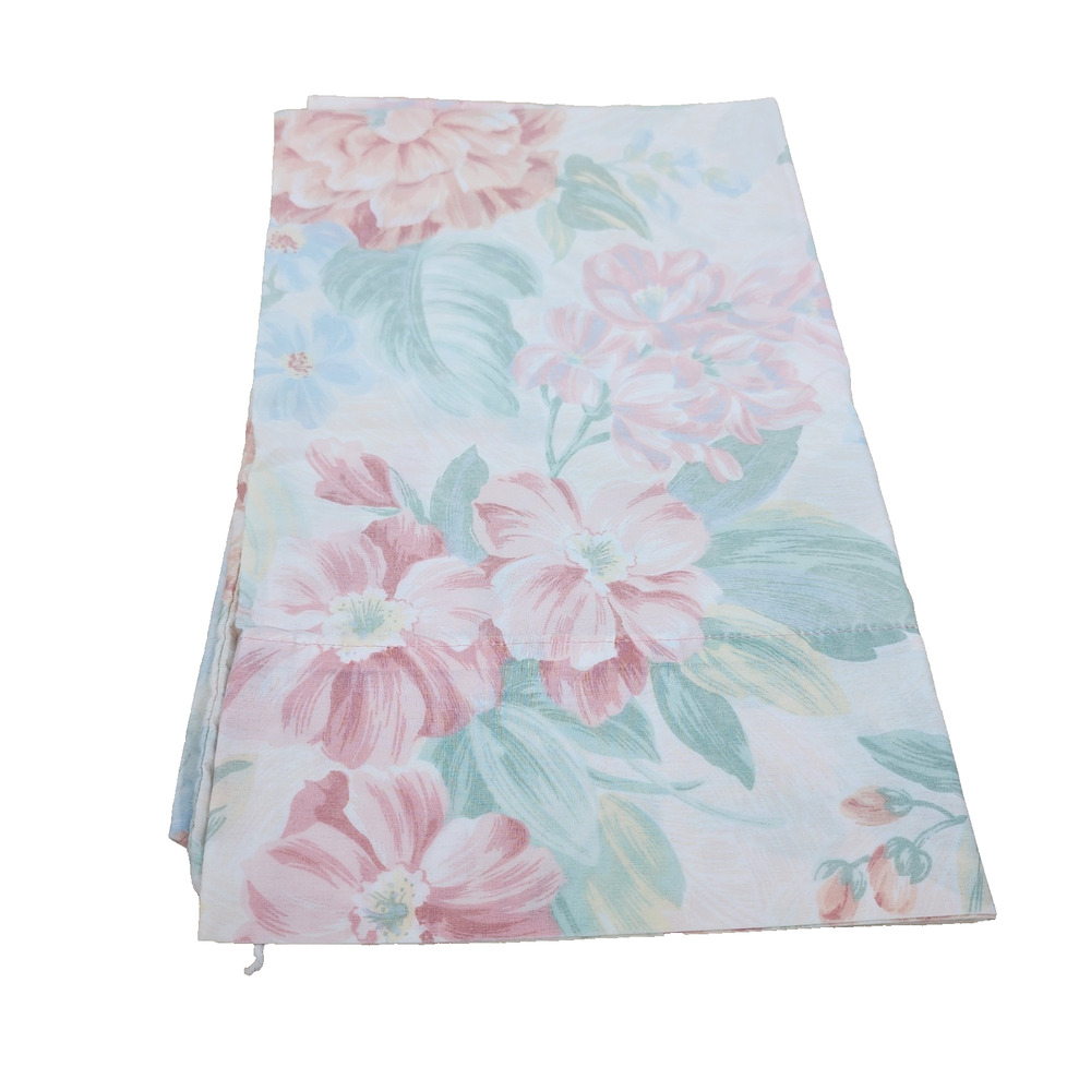 Vtg Stevens Standard 1 Pillowcase Pastel Floral No Iron Percale USA Cottagecore